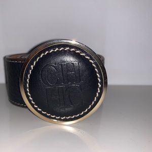 Carolina Herrera black leather belt